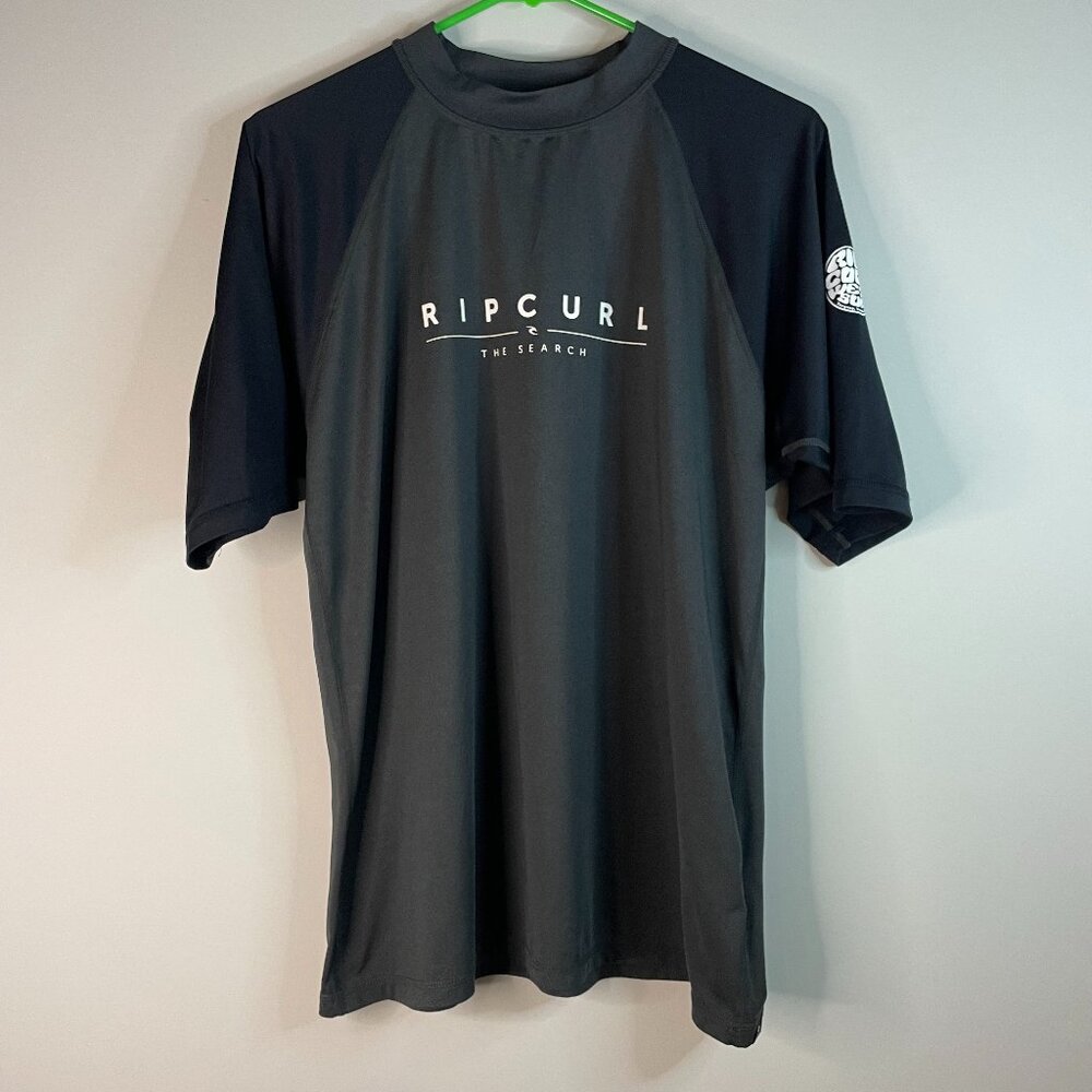 Rip Curl Short Sleeve Rash Guard UPF 50  Black Size Large